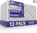 BNX TruFilter 16x25x1 Air Filter MERV 8 (12-Pack) - MADE IN USA – Dust & Pet Defense Electrostatic Pleated Air Conditioner HVAC AC Furnace Filters for Dust, Pet, Mold, Pollen MPR 600 – 700 & FPR 5