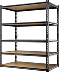 cynnda 5-Tier 40" W x 20" D x 71" H Garage Storage Shelves 2500LBS Garage Shelving Adjustable Metal Shelf Heavy Duty Shelving Units for Garages Steel Pantry Rack