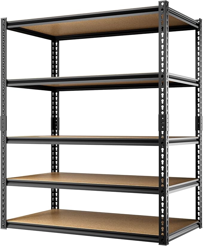 cynnda 5-Tier 40" W x 20" D x 71" H Garage Storage Shelves 2500LBS Garage Shelving Adjustable Metal Shelf Heavy Duty Shelving Units for Garages Steel Pantry Rack