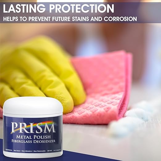Prism Polish Metal Polish - 7 Ounce: Achieve a Brilliant Shine on Aluminum, Chrome, Stainless Steel, Brass, Silver, Nickel, Gold, Silver and More. Safe for Boat, Car, Motorcycle, Home and Business.