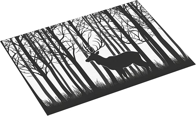 Deer Dish Drying Mat for Kitchen Counter Microfiber Super Absorbent Non-Slip Dish Drying Pad for Countertops Dishes Utensils Stylish Quick-Dry Machine Washable 18x24 Inch