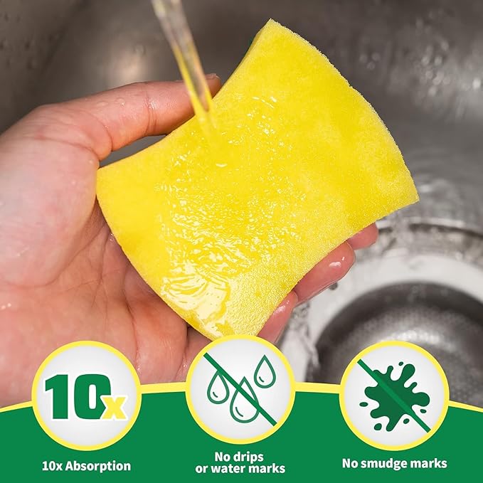 HOMERHYME Heavy Duty Sponges 60 Pack, Sponges Kitchen Double-Side Scratch-Free Dish Sponges, Sturdy Kitchen Sponge For Dishes, Multipurpose Cleaning Supplies For Home And Kitchen, Bathroom & Household