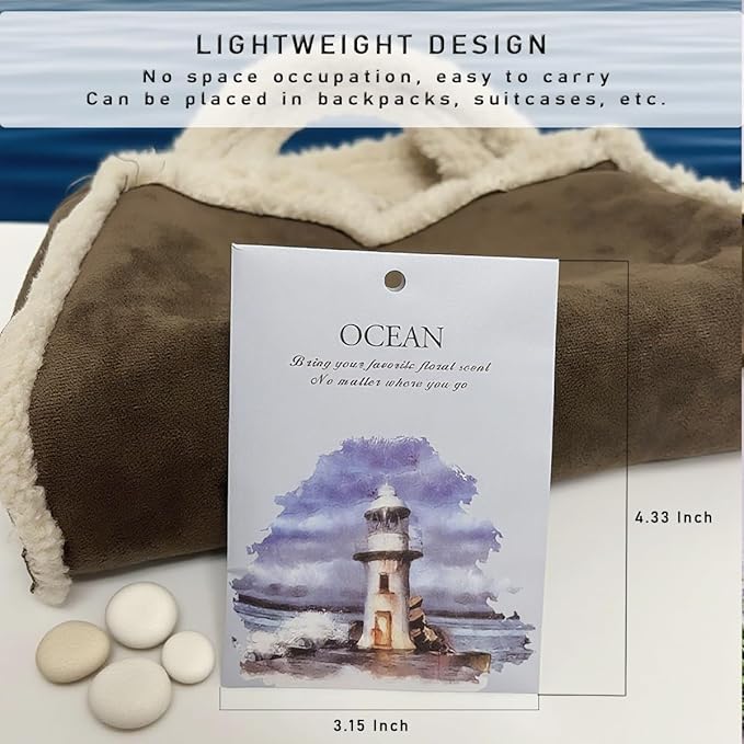 DMDGYNL Ocean Scented Sachet Bags - 12 Pack Home & Car Freshener, Odor Eliminator for Closets, Rooms, Drawers, Wardrobes, Toilets, Long - Lasting 360 - Day Fragrance