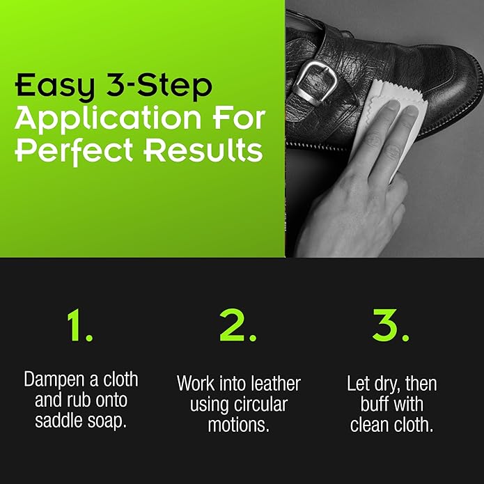 Griffin Leather Saddle Soap – 3.17 Oz –Deep Cleans & Softens Boots & Shoes – Premium Care Soap for Restoration, Conditioning & Shine – Gentle Leather Soap Cleaner for Long-Lasting Protection