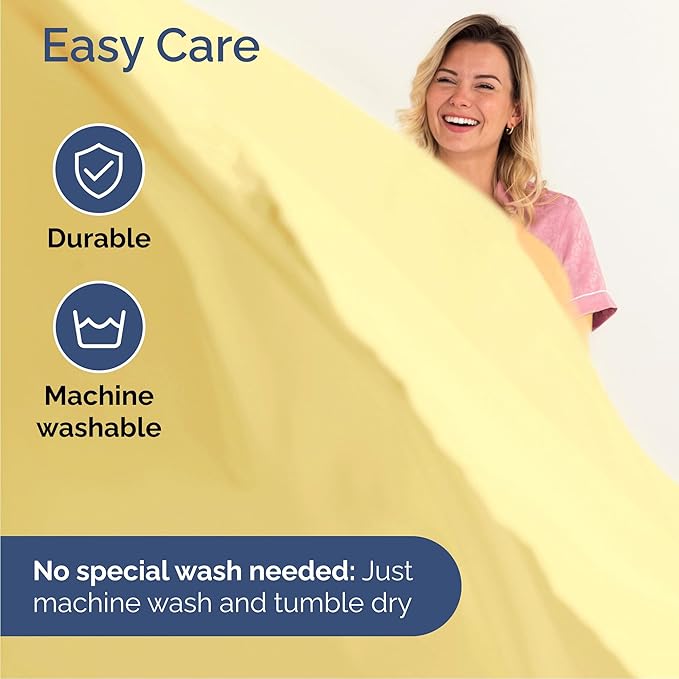 Cal King Sheet Set 6 Piece - Bed Sheets California King Size - Soft Hotel Luxury Bedding - Cooling, Comfy & Breathable - 1 Flat, 1 Fitted & 4 Pillowcases w/ Deep Pockets - Wrinkle & Fade Free - Yellow