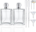 YU FENG Glass Perfume Bottles Empty Spray Refillable Atomizer 2 Pack 100ml/3.4oz（Square）