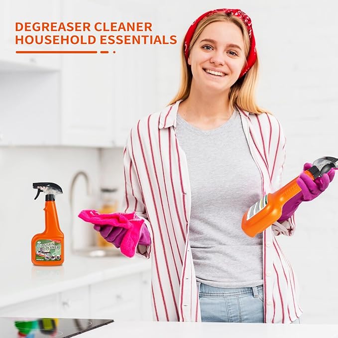 Unloshe All-Purpose Oil Stain Cleaner, Degreaser Kitchen Foam Cleaner Spray, Degreaser Cleaner Heavy Duty, Kitchen Cleaning Supplies, Household Essentials (2 PCS)