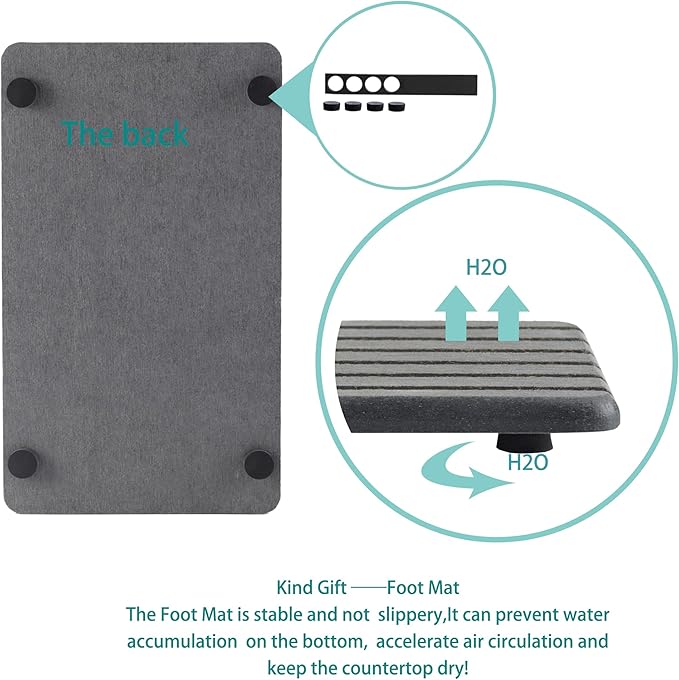 NiuYichee 2 PCS Water Absorbent Diatomite Coasters (9.5" x 5.5"), Grooved Design, Water Absorbing Stone Used for Hand Soaps & Plants & toiletries in The Modern Home