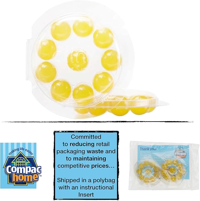 COMPAC HOME Plink Garbage Disposal Cleaner and Deodorizer, Air Fresheners for Garbage Disposal, Lemon Scent, Home Cleaning Products for Kitchen Sink and Clogged Drains, 20 Count (Pack of 1)
