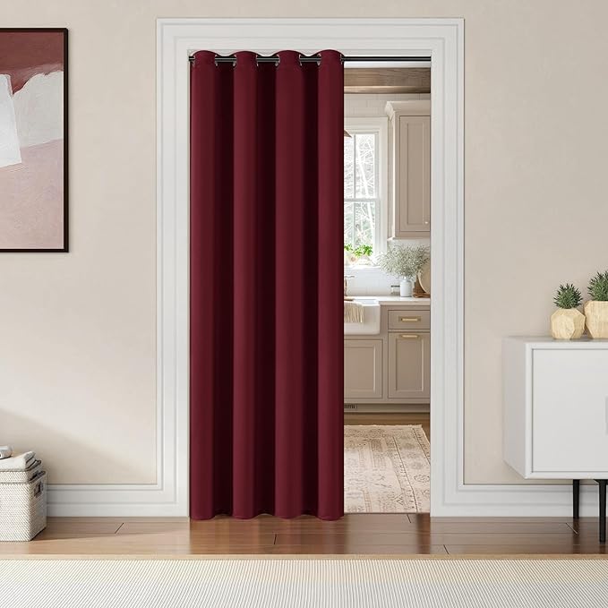 ChrisDowa Burgundyout Curtains 72 inches Long for Bedroom - Grommet Thermal Insulated Room Darkening Curtains for Living Room (1 Panel, Burgundy, 42 x 72 Inch)