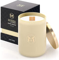 MyrrhUSA Vanilla Almond Scented Candle – 15 oz Natural Soy Wax with Crackling Wooden Wick & Essential Oil | 80 Hour Burn | Luxury Aromatherapy Candle for Relaxation, Home Décor, Living Room & Bathroom