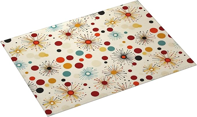 Mid Century Modern Dish Drying Mat for Kitchen Counter Microfiber Super Absorbent Non-Slip Dish Drying Pad for Countertops Dishes Utensils Stylish Quick-Dry Machine Washable 18x24 Inch