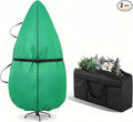 Upright Christmas Tree Bag 7.5 ft /8 ft Christmas Tree Covers for Upright Storage with Zipper & Adjustable Straps with Xmas Ornament Storage Bag Green(large)