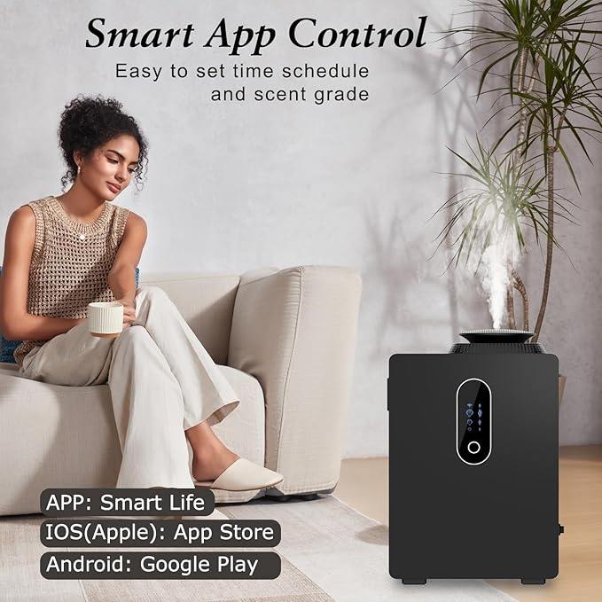 2026 Upgraded HVAC Scent Diffuser Machine, WiFi Control, Coverage 6000 Sq.Ft, Scent Air Machine for Home 1000ML, Waterless Cold Air Aromatherapy Essential Oil Hotel Scent Diffuser for Large Room