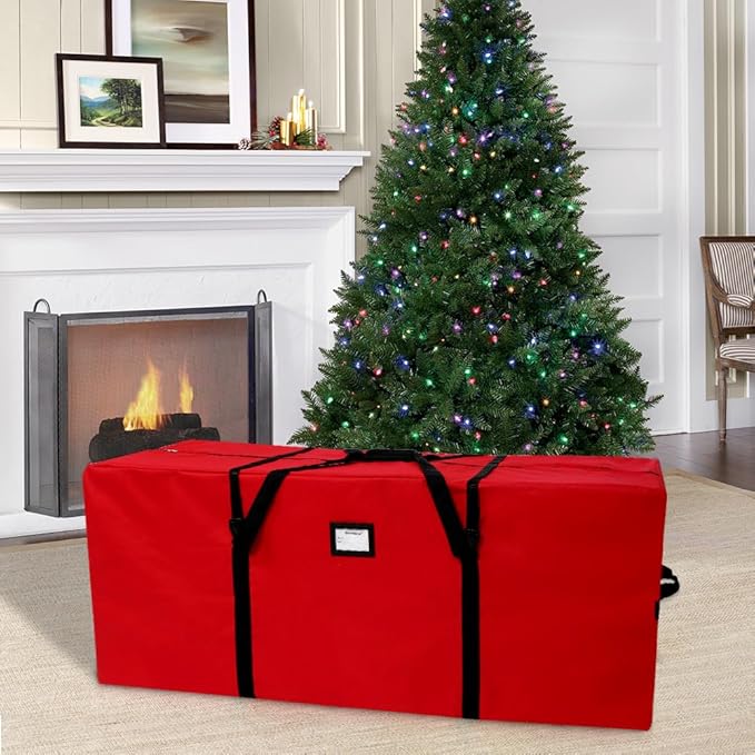 AerWo Christmas Tree Storage Bag 7.5 ft, Large Christmas Tree Storage Box, Christmas Storage Containers Fits Up to 7.5 Ft Artificial Trees Heavy Duty 600D Oxford Xmas Holiday Tree Bag with Dual Zipper