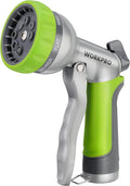 WORKPRO Garden Hose Nozzle - 100% Heavy Duty Metal Water Hose Spray with 8 Adjustable Spray Patterns, Hand Sprayer with Thumb Control for Car Washing, Plants Watering, Pets Showering, Outdoor Fun