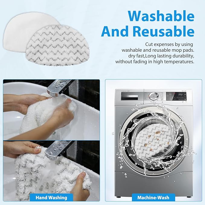 Extolife 10 Pack Steam Mop Replacement Pads for Bissell Powerfresh Steam Mop 1940 1806 1544 2075 2685A 2181 2814 Series, Model 19402 19404 19408 19409 1940A 1940F 1940Q 1940T 1940W B0006 B0017 2075A
