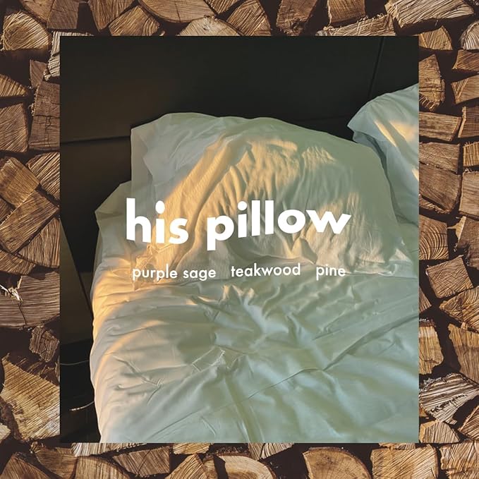 Moodcast His Pillow Scented Candle - Aesthetic Candle for Home, Purple Sage, Teakwood & Pine, Clean Coco Wax Blend, Vegan, Paraben Free, 45-Hour Long Lasting Burn - 8oz