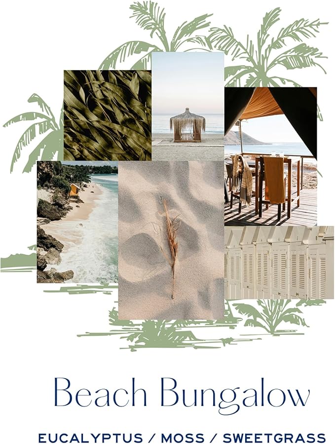 MERSEA Beach Bungalow Sandbag Candle, Scented Candle with Canvas Bag (6.5 oz)