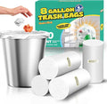 T.FORING 120 Count 8 Gallon Trash Bags Unscented - Thick Clear Medium Garbage bags, 30 Liter Strong Plastic Wastebasket Can Liners for Kitchen Home Bathroom Office