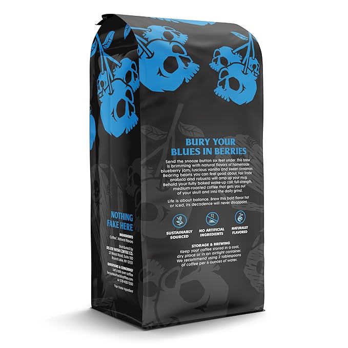 Death Wish Coffee, Fair Trade, Ground Blueberry Coffee, 14 oz
