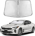 EcoNour Windshield Sun Shade Compatible for Kia Stinger 2018-2023 Front Window Sunshade Foldable Sun Visor UV & Heat Blocking Protection