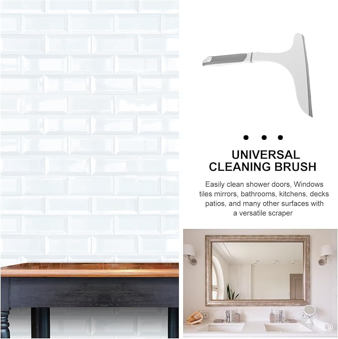 Glass Squeegee Window Cleaner Small Shower Squeegee with Short Handle for Home Glass, Mirror, Tile Cleaning Tool, Car and Bathroom Use