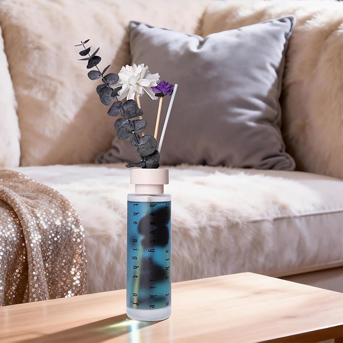Ikeda Reed Diffuser Set of 4, Lavender, Gardenia, Rose&Tea Scented Diffuser with Sticks, 5.07 fl oz Each, Home Fragrance Essential Oils Diffusers for Bathroom, Shelf Decor&Air Fresheners