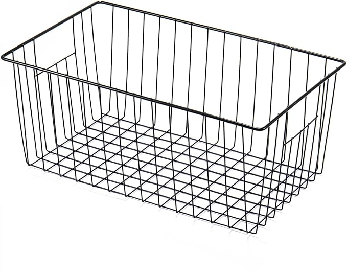 Nprohuge Freezer Organizer Bins, Upright Freezer Baskets for 16, 17, 21 cu.ft Standup Freezer, Durable Freezer Organizer Fully Use Space Improve Air Circulate, 3Pcs, Black
