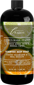Lapew Citrus Basil Fusion Scented Mop Soap Concentrate 36 oz | Premium Fragranced Floor Cleaner | Streak-Free | Hard Floor Cleaning Solution | Eco Friendly | Made in USA (Lime Basil Mandarin)