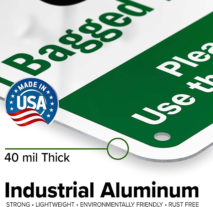 Bagged Trash Only Please Recycle Use The Proper Container Sign, 10x7 Inches, Rust Free .040 Aluminum, Fade Resistant, Made in USA by My Sign Center