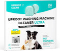 Uproot Clean Washing Machine Cleaner Tablets Ultra - 40% Stronger Formula: Designed for Pet Owners, Remove Residue, Grime & Odors, Compatible with HE, Top & Front Load, 24 Pack - 12 Month Supply