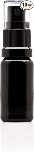 Infinity Jars 10 Ml (.34 fl oz) Black Ultraviolet Glass Fine Mist Spray Bottle Cleaning Products Refillable Containers Homemade Perfume Blends Room, Sprays Bath Beauty Hair, Screw Top Bottles 10-Pack