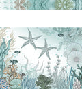 TQUQOBU No Hook Ocean Shower Curtain and Liner (Undersea Starfish, 71" W x 74" L (Pack of 1))