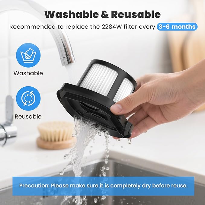 ZYZCBXZC 4 Pack 2284w Vacuum Replacement Filter for Bissell Pet Hair Eraser Filter Hand Vacuum 2284W 2390 2389 2390A, Compare to Parts # 1614212 1614203 1614204, 4 Mesh Filters and 4 Foam Filters