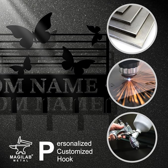Personalized Custom Music Wall Hooks,Metal Music Room Art Clothes Hooks,Metal Music Wall Home Storage Decorative,For Front Door, Hallway, Kitchen, Bedroom,Keys,Hats (Style E)