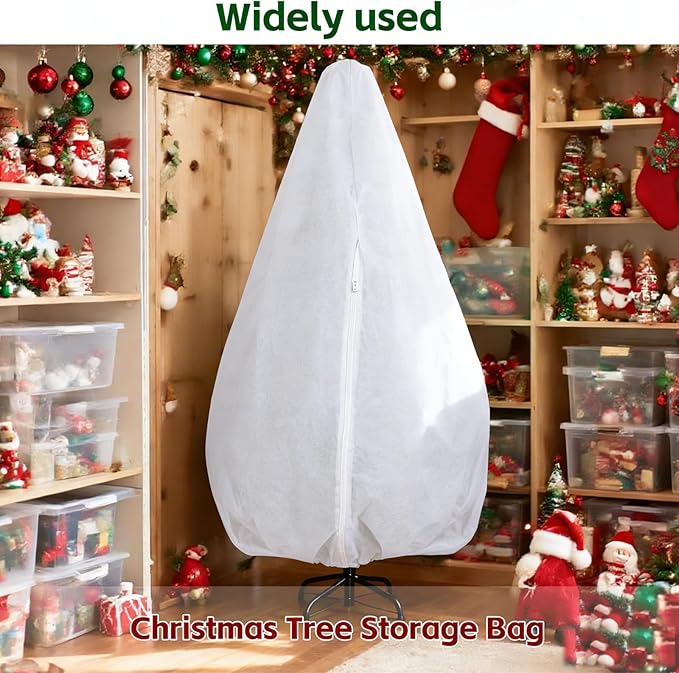 Plant Covers Freeze Protection-78"W x 95"H Extra Large Frost Blankets for Outdoor Plants, 2.4oz/yd² Heavy-Duty Christmas Tree Covers with Zipper & Drawstring – Reusable Winter Plant Freeze Cloth