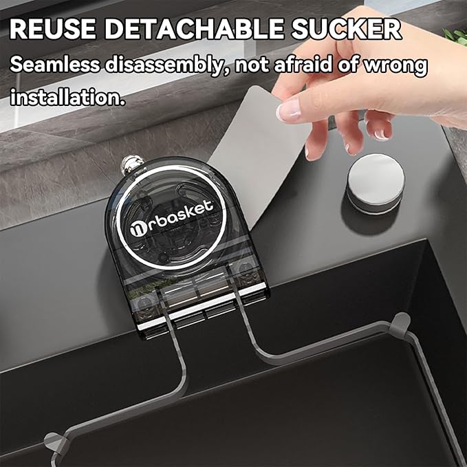 Botsparty Disposable Kitchen Sink Strainer Basket with Suction Cups & 50 Mesh Bags, Adjustable Drain Basket with Food Waste Filter & Food Catcher Basket for Vegetables, Fruits, Dishes