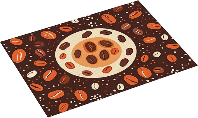 Coffee Beans Dish Drying Mat for Kitchen Counter Microfiber Super Absorbent Non-Slip Dish Drying Pad for Countertops Dishes Utensils Stylish Quick-Dry Machine Washable 18x24 Inch