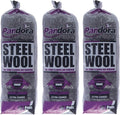Pandora Steel Wool #3 – Extra Coarse Grade, 48 Pads for Tough Cleaning and Removing - Metal Strands - Ideal to Remove Rust, Grime, and Stubborn Stains