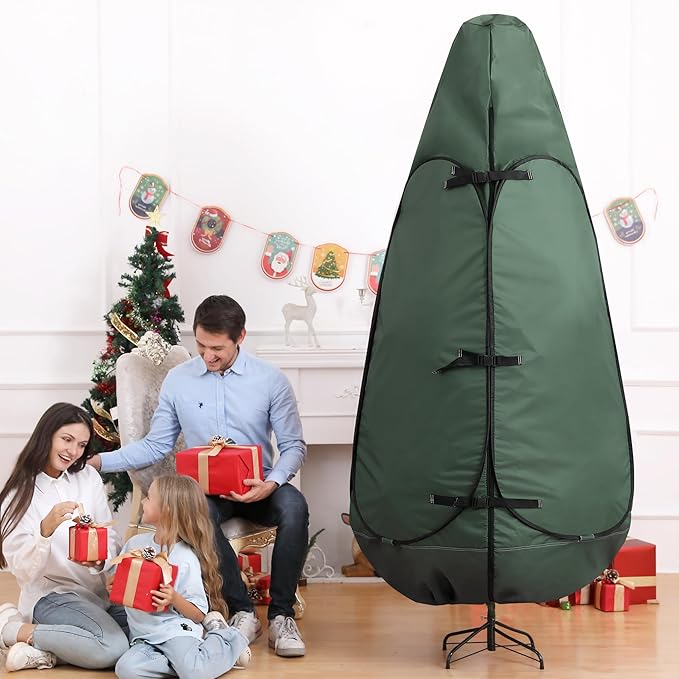 Christmas Tree Bag 9 Ft Large Christmas Tree Storage Bag 9 Foot Tree, Christmas Tree Cover For Upright Storage with Reinforced Handles