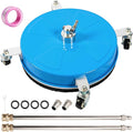 Wexo Palindrog 16" Pressure Washer Surface Cleaner with 4 Wheels, Coated Blue Stainless Steel Power Washer Surface Cleaner for Driveway Sidewalk Patio, 1/4" Quick Connector, 2 Extension Wand, 4000 PSI
