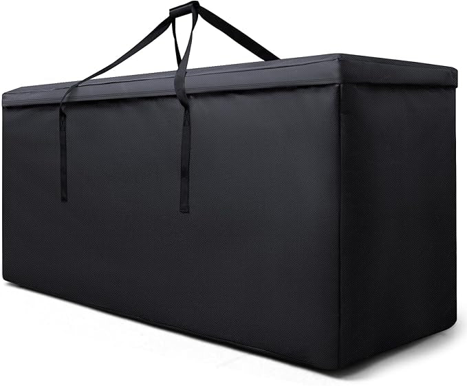 Large Christmas Tree Storage Bag, Fits Up to 9-12 ft Tall Artificial Disassembled Trees, 600D Waterproof Heavy Duty Christmas Tree Bag with Durable Handles & Zipper, 65 x 20 x 28 Inch, Black