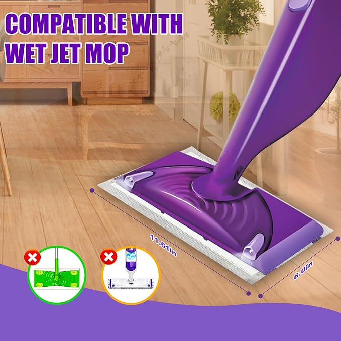 30 Pack Disposable Wet Jet Mop Pads Refill for Swiffer Wet Jet Pads Refill,Wet Jet Mopping Pads for All Purpose Multi Surface Hardwood Floor Cleaning, 4 Layers Thickened and Super Absorbent.