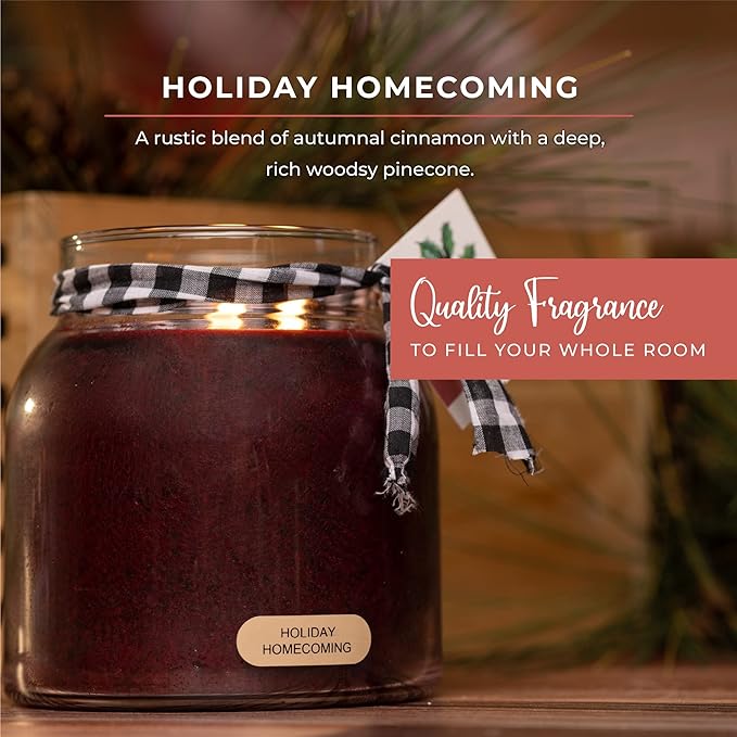 A Cheerful Giver — Holiday Homecoming - 34oz Papa Scented Candle Jar with Lid - Keepers of the Light - 155 Hours of Burn Time, Gift for Women, Black