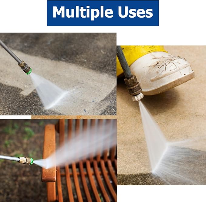 Pressure Washer Turbo Nozzle 2600 PSI 2.0 GPM Rotating Power Washer Tips with 5 Spray Nozzle Tips, 1/4-Inch Quick Connect, Replacement for Greenworks, Karcher, Ryobi and More