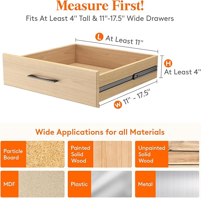 Lifewit 18 Pack Drawer Dividers 4" High, 11-17" Adjustable Drawer Organizers for Clothes, Expandable Dresser Separators in Bedroom/Bathroom/Kitchen/Office Organization and Storage, White