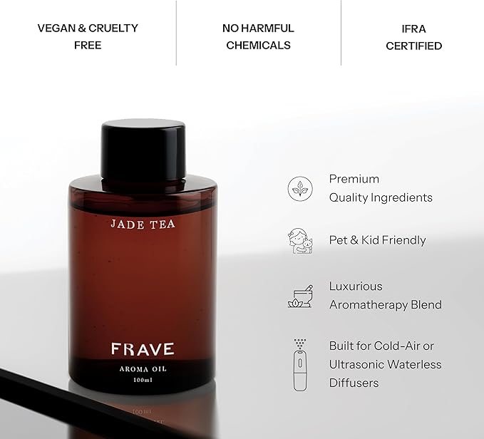 Jade Tea Hotel Diffuser Oil, 100ml, 3.38 oz Aroma Oil, Scent Inspired by A Luxury Asian Tea Ceremony, Aromatherapy Refill Fragrance for Waterless Cold Air Diffusers, Home, Office, Hotel
