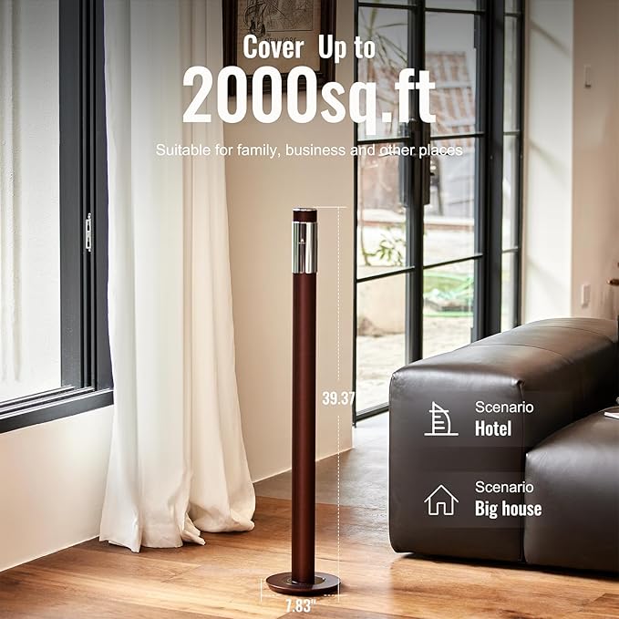 40-inch Large Waterless Essential Oil Diffuser, Luxury Hotel Diffuser, Cordless Rechargeable App Diffuser, Includes 120ml Essential Oils,2000Sq.Ft Coverage, for Home, Office, Spa, Hotel, Burgundy