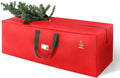 Christmas Tree Storage Bag, 7.5ft Artificial Xmas Tree Storage Box, Waterproof Oxford Material with Durable Handles & Zipper, Protects from Moisture & Dust (Red)
